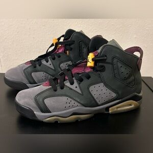 Nike Air Jordan 6 Retro GS Bordeaux Youth Size 6Y 384665-063 Gray Black